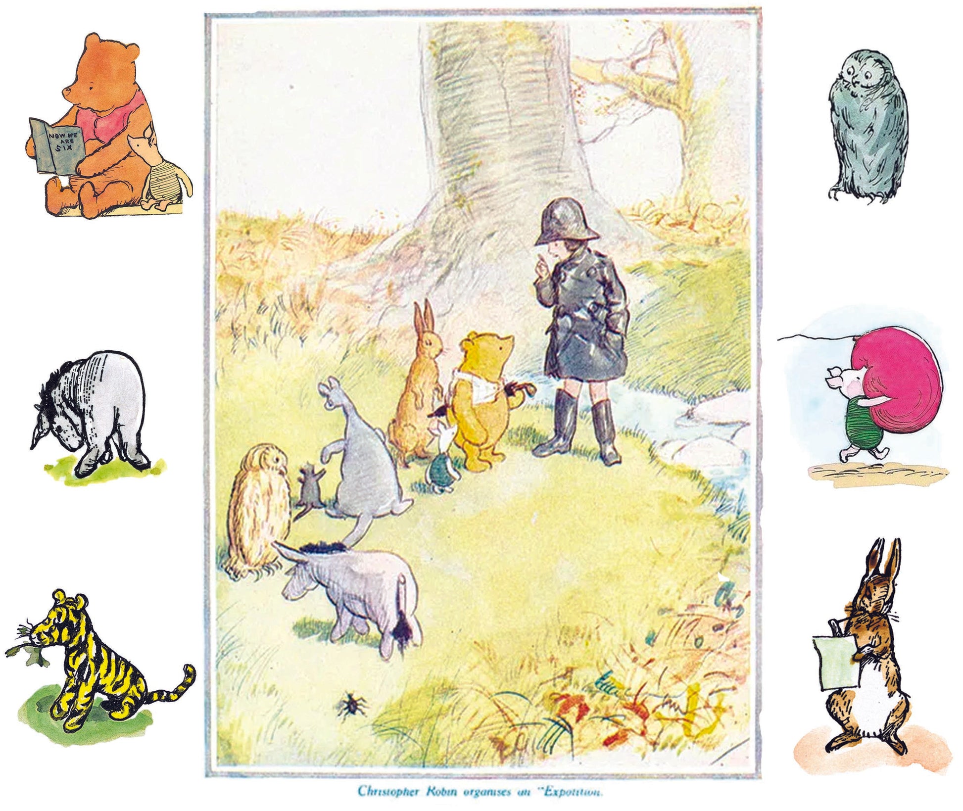 Winnie the Pooh tumbler featuring classic illustrations of Pooh and friends from Fantasy Tees Plus